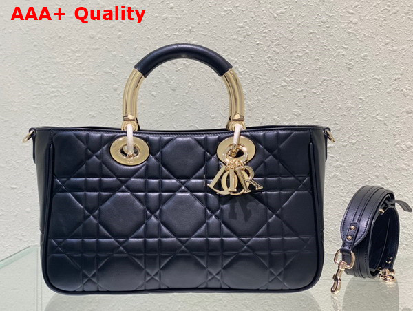 Dior Large Lady 95 22 Bag Black Cannage Calfskin Replica