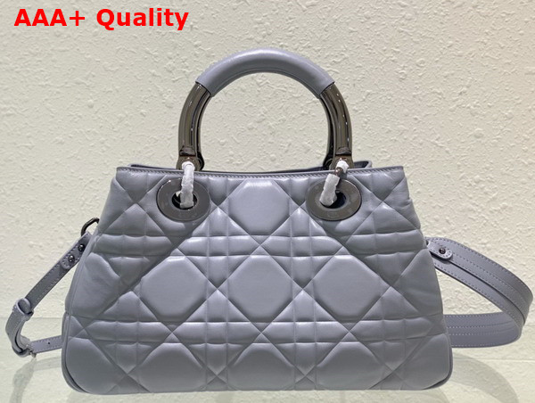 Dior Large Lady 95 22 Bag Cloud Blue Cannage Calfskin with Gun Metal Replica