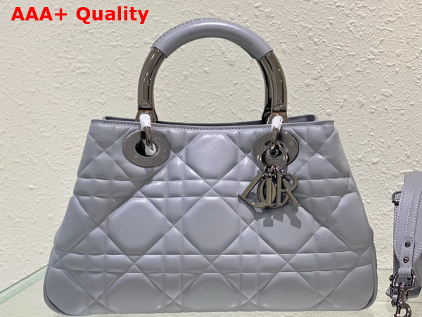 Dior Large Lady 95 22 Bag Cloud Blue Cannage Calfskin with Gun Metal Replica