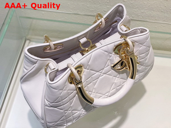 Dior Large Lady 95 22 Bag Latte Cannage Calfskin with Gold Metal Replica