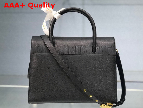 Dior Large St Honore Tote Black Grained Calfskin Replica