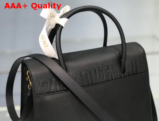 Dior Large St Honore Tote Black Grained Calfskin Replica