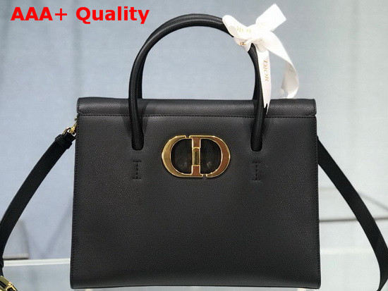 Dior Large St Honore Tote Black Grained Calfskin Replica