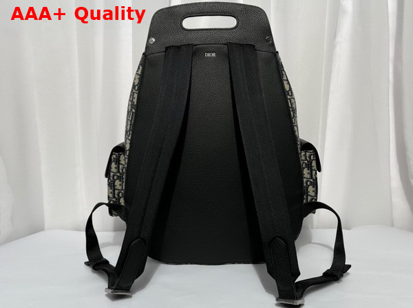 Dior Maxi Gallop Backpack Beige and Black Dior Oblique Jacquard and Black Grained Calfskin Replica