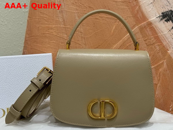 Dior Medium 30 Montaigne Avenue Top Handle Bag Powder Beige Ribbed Calfskin Replica