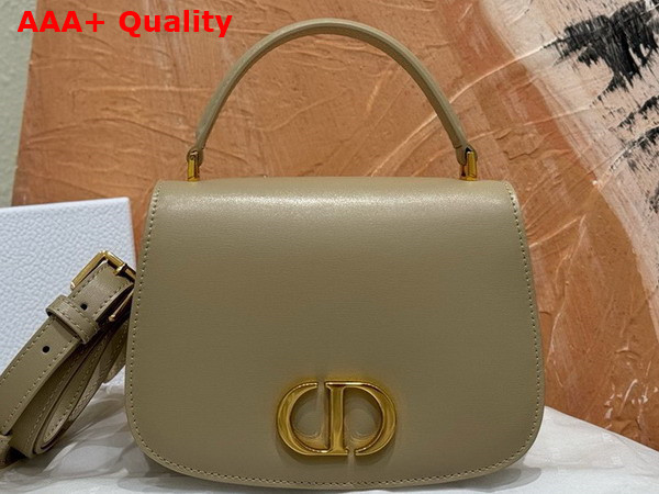 Dior Medium 30 Montaigne Avenue Top Handle Bag Powder Beige Ribbed Calfskin Replica