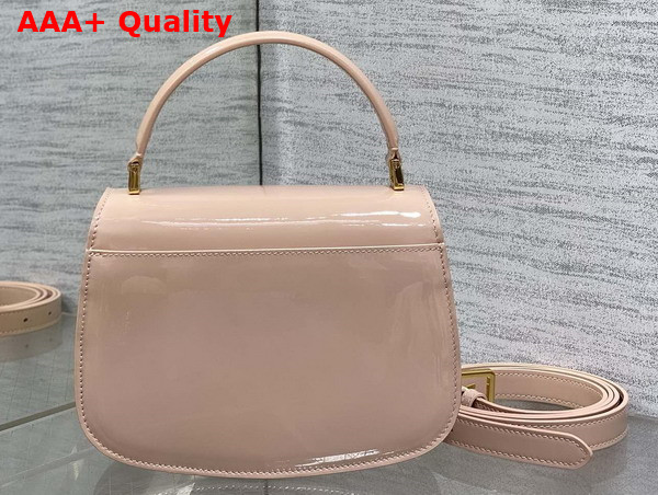 Dior Medium 30 Montaigne Avenue Top Handle Bag in Pale Pink Patent Calfskin Replica