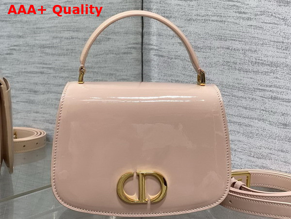 Dior Medium 30 Montaigne Avenue Top Handle Bag in Pale Pink Patent Calfskin Replica