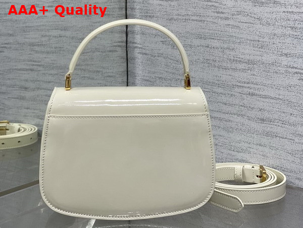 Dior Medium 30 Montaigne Avenue Top Handle Bag in White Patent Calfskin Replica