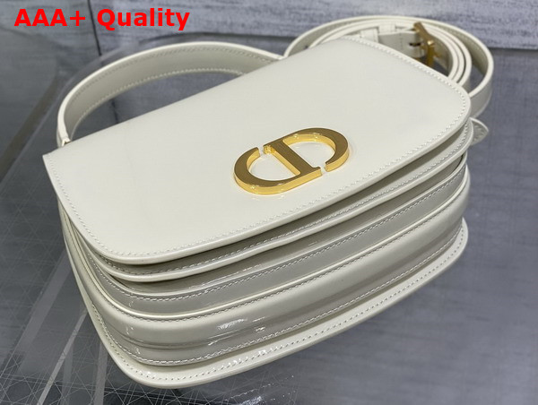 Dior Medium 30 Montaigne Avenue Top Handle Bag in White Patent Calfskin Replica