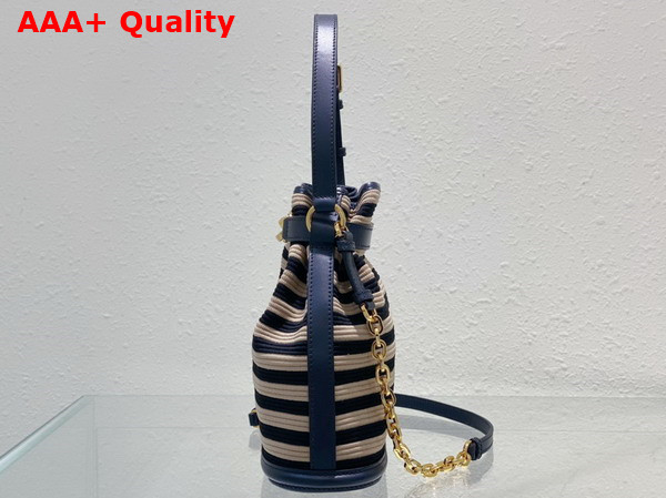 Dior Medium Cest Dior Bag Natural and Denim Blue Mariniere Raffia Replica