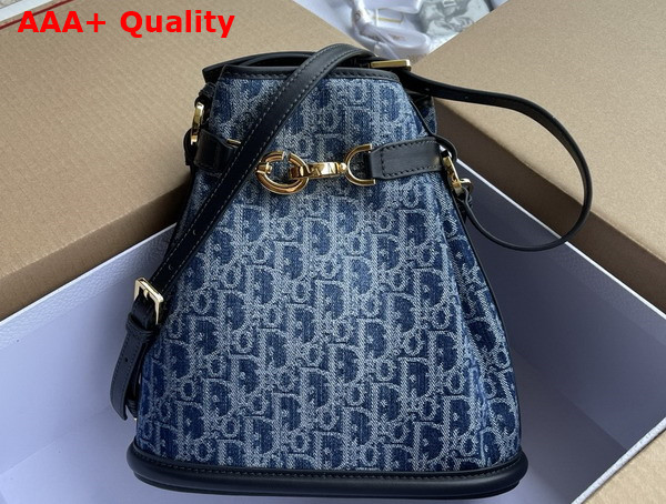 Dior Medium Cest Dior Bag in Blue Denim Dior Oblique Jacquard Replica