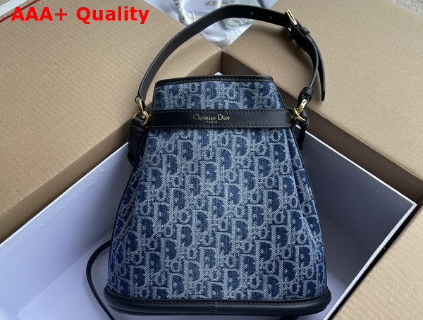 Dior Medium Cest Dior Bag in Blue Denim Dior Oblique Jacquard Replica