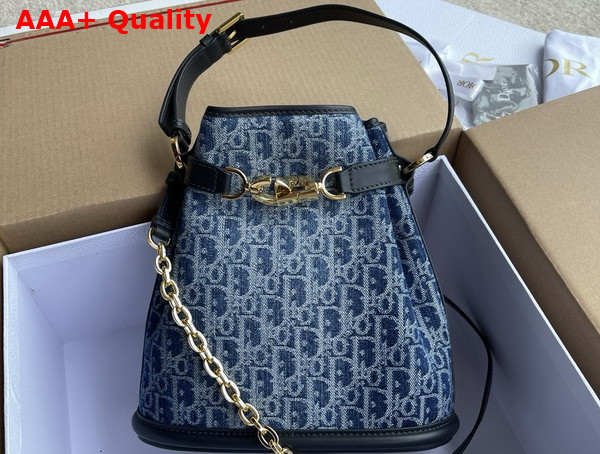 Dior Medium Cest Dior Bag in Blue Denim Dior Oblique Jacquard Replica