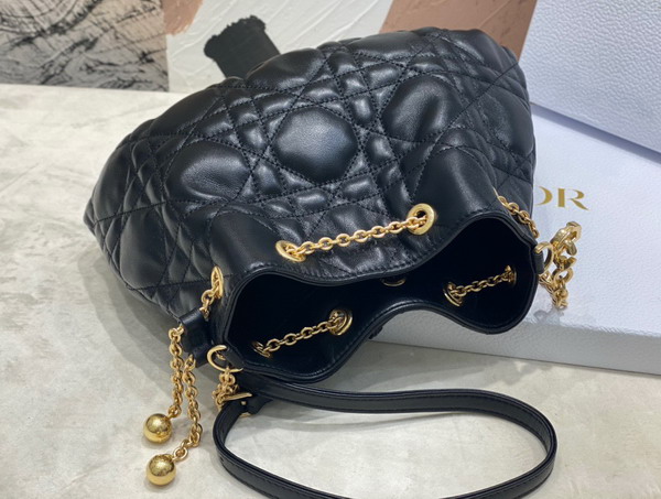 Dior Medium Dior Ammi Bag Black Supple Macrocannage Lambskin Replica