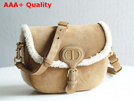 Dior Medium Dior Bobby Bag Camel Colored Shearling Replica