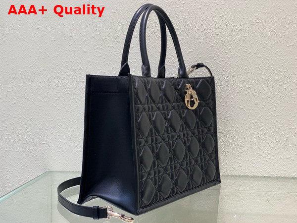 Dior Medium Dior Book Tote Black Macrocannage Calfskin Replica