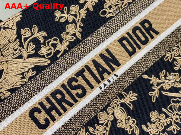 Dior Medium Dior Book Tote Black Multicolor Cornely Effect Dior Jardin D Hiver Embroidery Replica