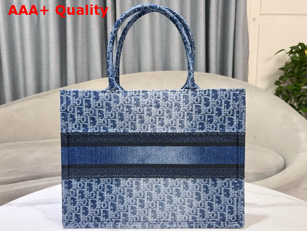 Dior Medium Dior Book Tote Blue Denim Dior Oblique Jacquard Replica