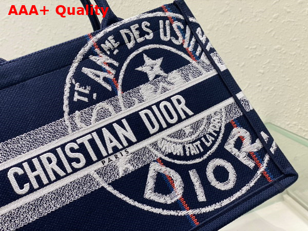 Dior Medium Dior Book Tote Blue Dior Union Embroidery Replica