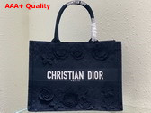 Dior Medium Dior Book Tote Blue Multicolor D Lace Embroidery with 3D Macrame Effect Replica