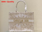 Dior Medium Dior Book Tote Dior Reve D Infini Embroidery with Gold Tone Metallic Thread Replica