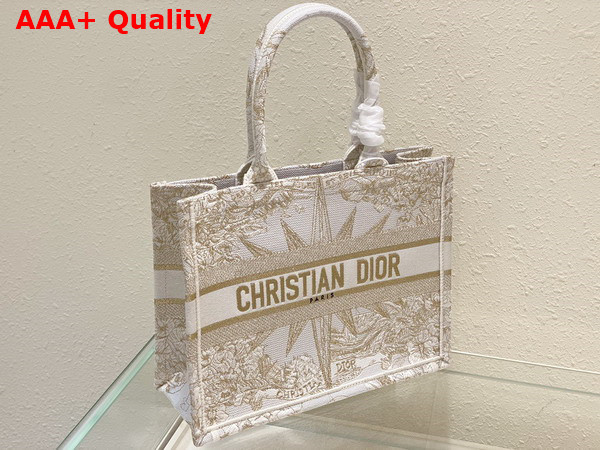 Dior Medium Dior Book Tote Dior Reve D Infini Embroidery with Gold Tone Metallic Thread Replica