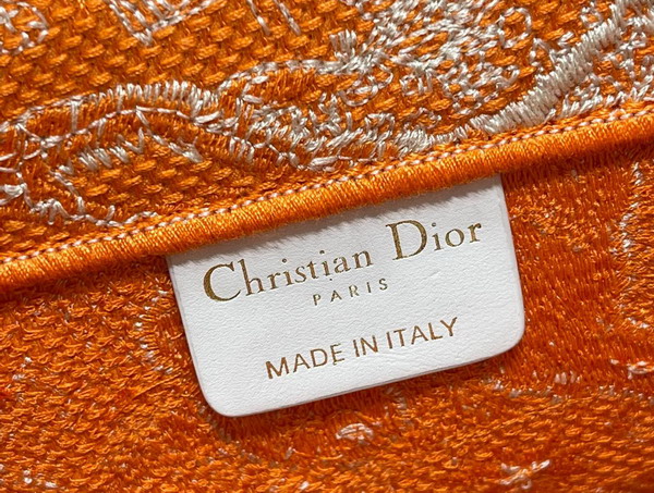 Dior Medium Dior Book Tote Fluorescent Orange Toile de Jouy Reverse Embroidery Replica