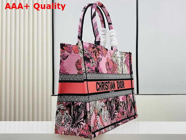 Dior Medium Dior Book Tote Fuchsia Multicolor Toile de Jouy Voyage Embroidery Replica