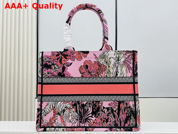 Dior Medium Dior Book Tote Fuchsia Multicolor Toile de Jouy Voyage Embroidery Replica