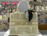 Dior Medium Dior Book Tote Gold Tone Dior Around The World Stella Embroidery Replica