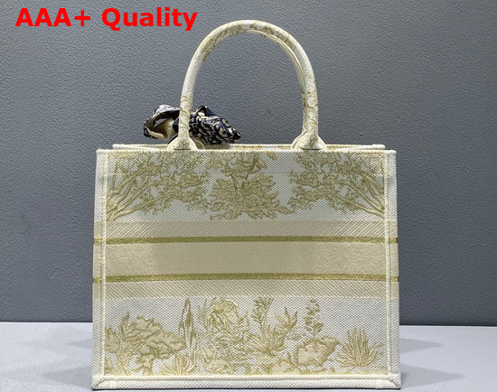 Dior Medium Dior Book Tote Gold Tone Dior Around The World Stella Embroidery Replica