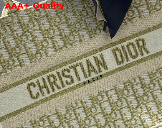 Dior Medium Dior Book Tote Gold Tone Dior Oblique Embroidery Replica