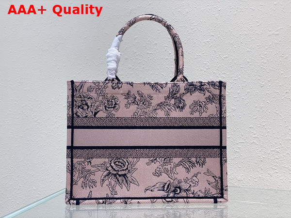 Dior Medium Dior Book Tote Powder Pink Dior Jardin Botanique Embroidery Replica