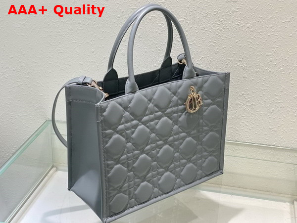 Dior Medium Dior Book Tote Stone Gray Macrocannage Calfskin Replica