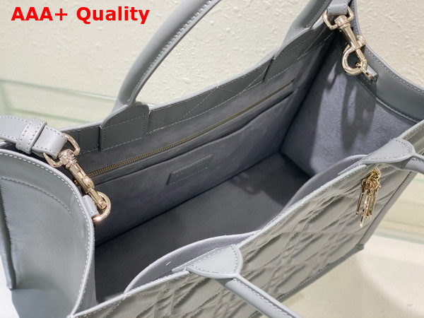 Dior Medium Dior Book Tote Stone Gray Macrocannage Calfskin Replica