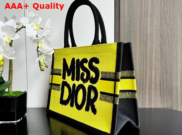 Dior Medium Dior Book Tote Two Tone Green and Blue Miss Dior Graffiti Embroidery Replica