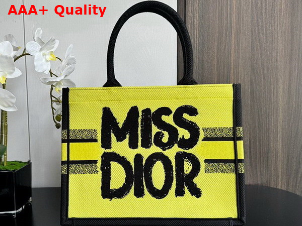 Dior Medium Dior Book Tote Two Tone Green and Blue Miss Dior Graffiti Embroidery Replica