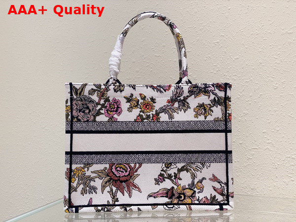 Dior Medium Dior Book Tote White Multicolor Dior Jardin Botanique Embroidery Replica