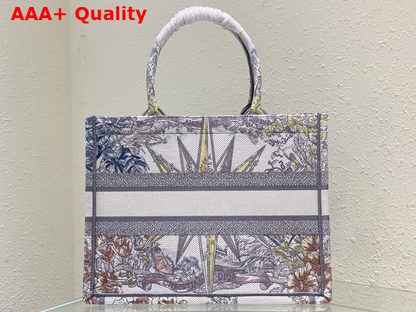 Dior Medium Dior Book Tote White Multicolor Reve D Infini Embroidery Replica