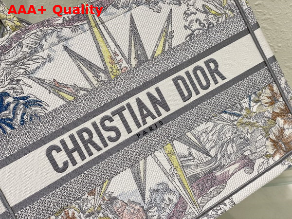 Dior Medium Dior Book Tote White Multicolor Reve D Infini Embroidery Replica