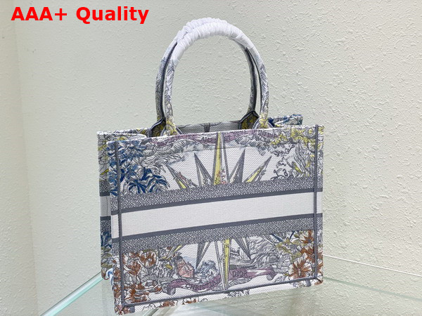 Dior Medium Dior Book Tote White Multicolor Reve D Infini Embroidery Replica