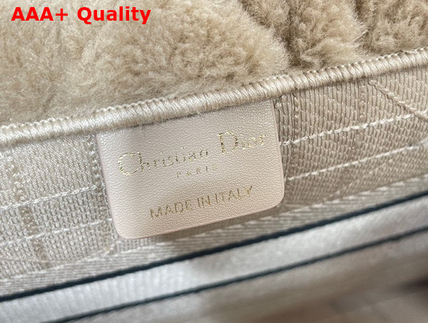 Dior Medium Dior Book Tote in Beige Cannage Shearling Replica