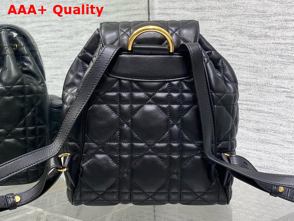 Dior Medium Dior Caro Backpack in Black Macrocannage Lambskin Replica