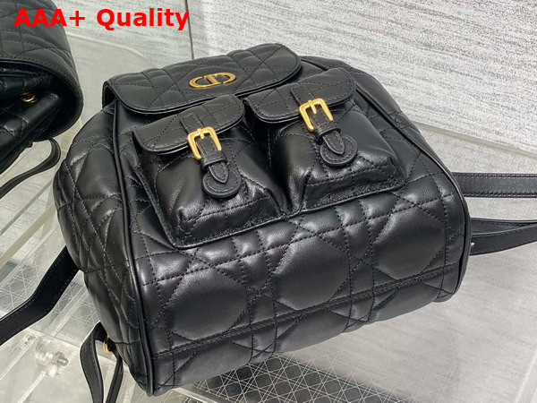 Dior Medium Dior Caro Backpack in Black Macrocannage Lambskin Replica