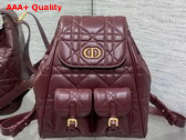 Dior Medium Dior Caro Backpack in Burgundy Macrocannage Lambskin Replica