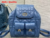 Dior Medium Dior Caro Backpack in Sky Blue Macrocannage Lambskin Replica