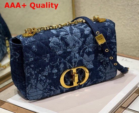 Dior Medium Dior Caro Bag Blue Dior Flowers Cannage Denim Replica