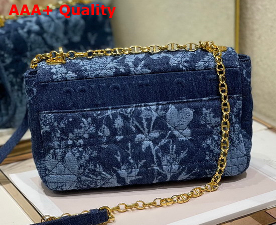 Dior Medium Dior Caro Bag Blue Dior Flowers Cannage Denim Replica