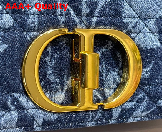 Dior Medium Dior Caro Bag Blue Dior Flowers Cannage Denim Replica